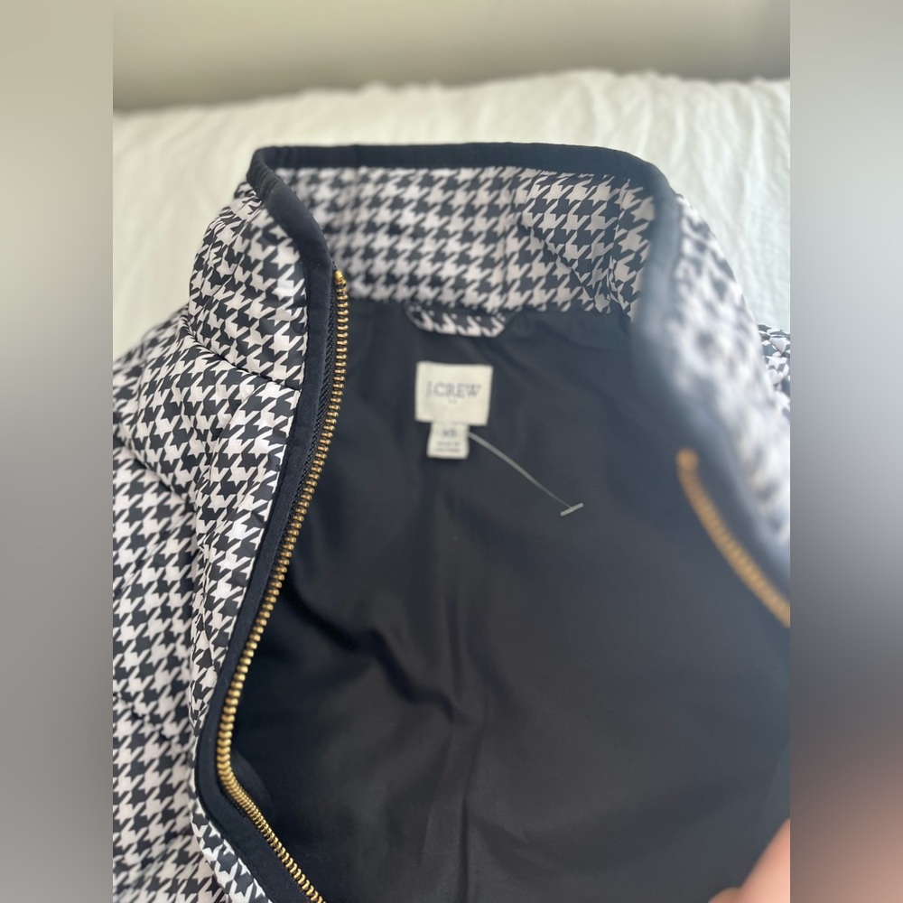 J Crew Herringbone Black & White Gold Vest Size XS - Picture 5 of 7